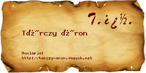 Tárczy Áron névjegykártya